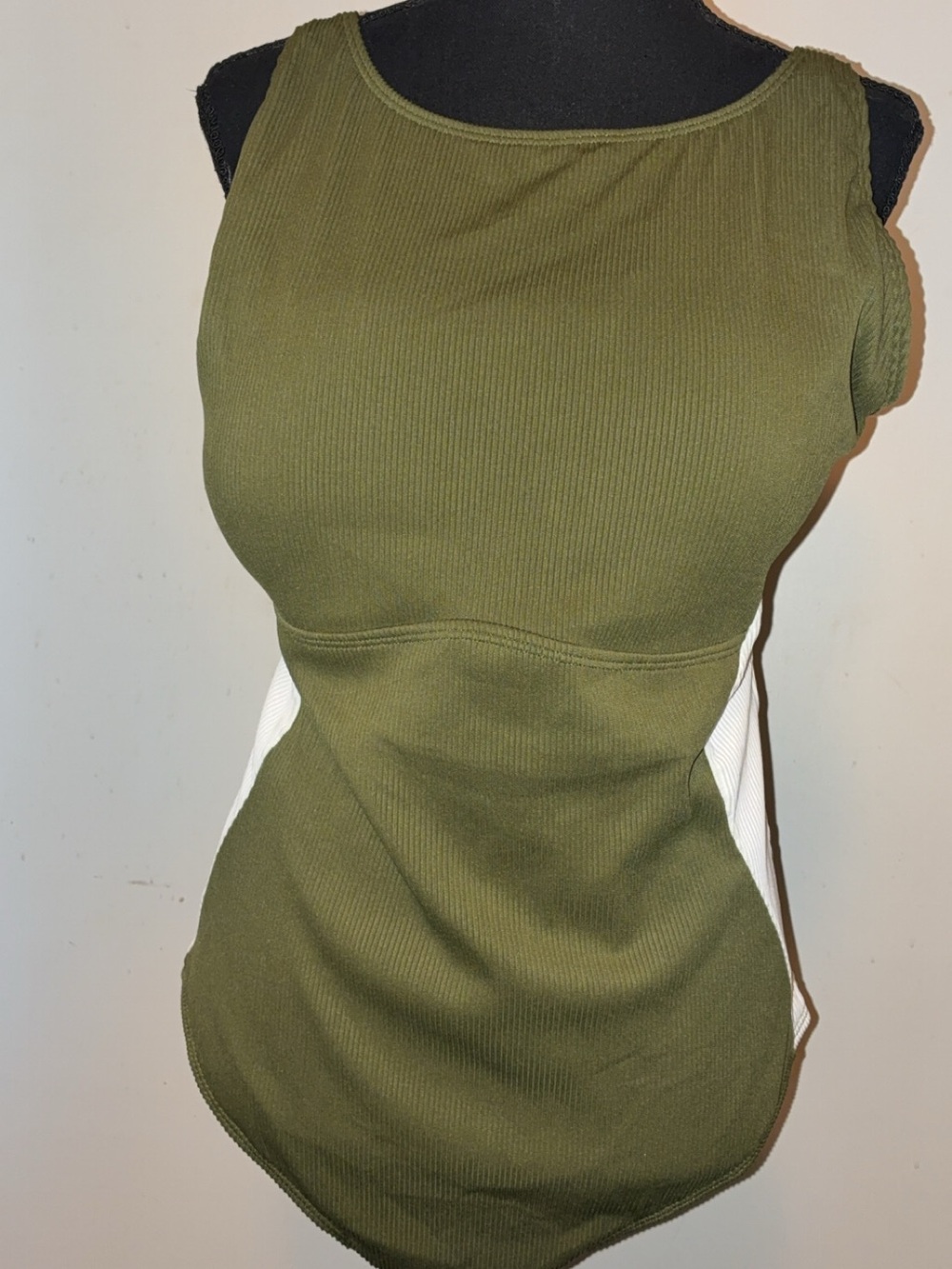 Women’s Olive Green Ribbed swimsuit